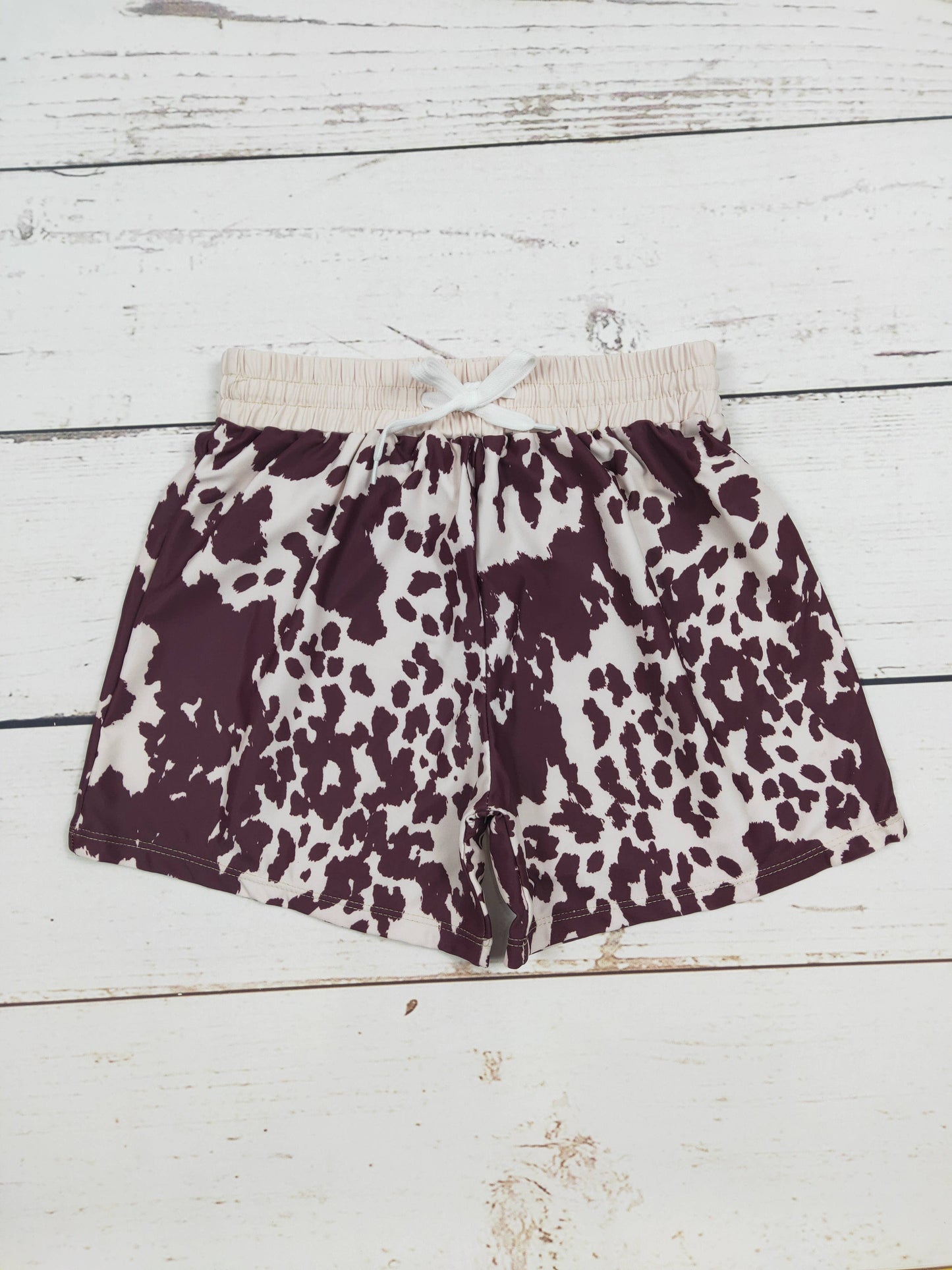 Cow Printed Boys Swim Shorts