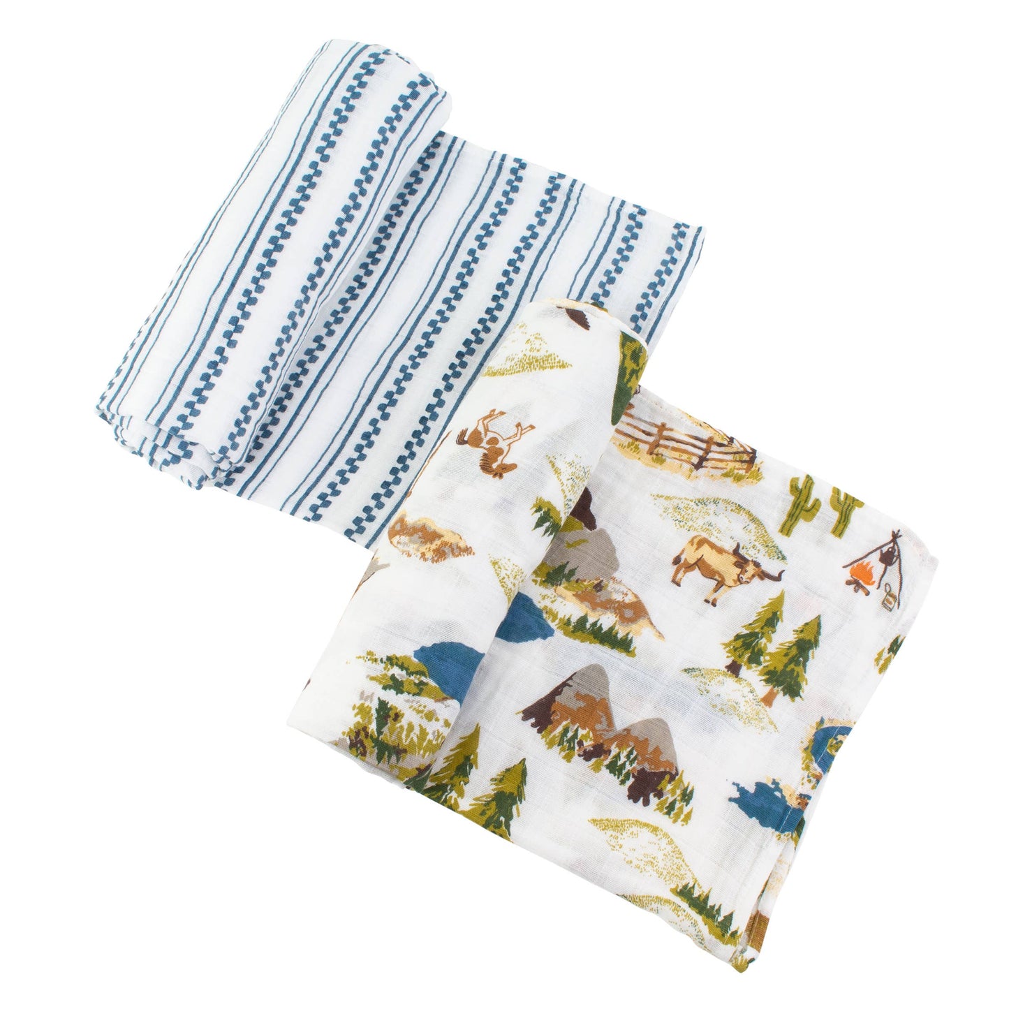 Wyoming + Western Stripe Swaddle Blanket Set