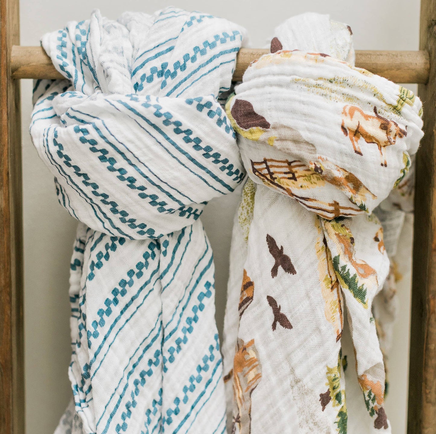 Wyoming + Western Stripe Swaddle Blanket Set